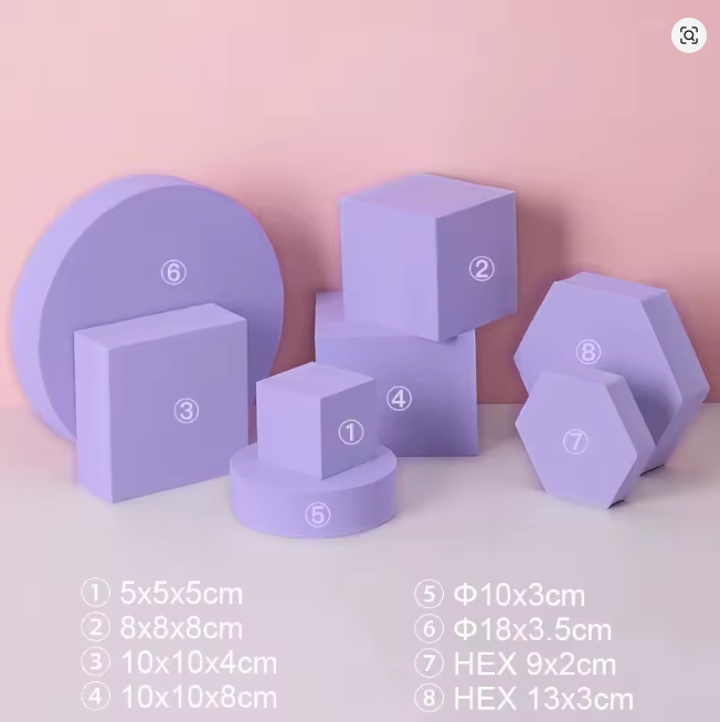 Set 8 cubos fomy para fotografía de producto geometría 3D lila | Remate
