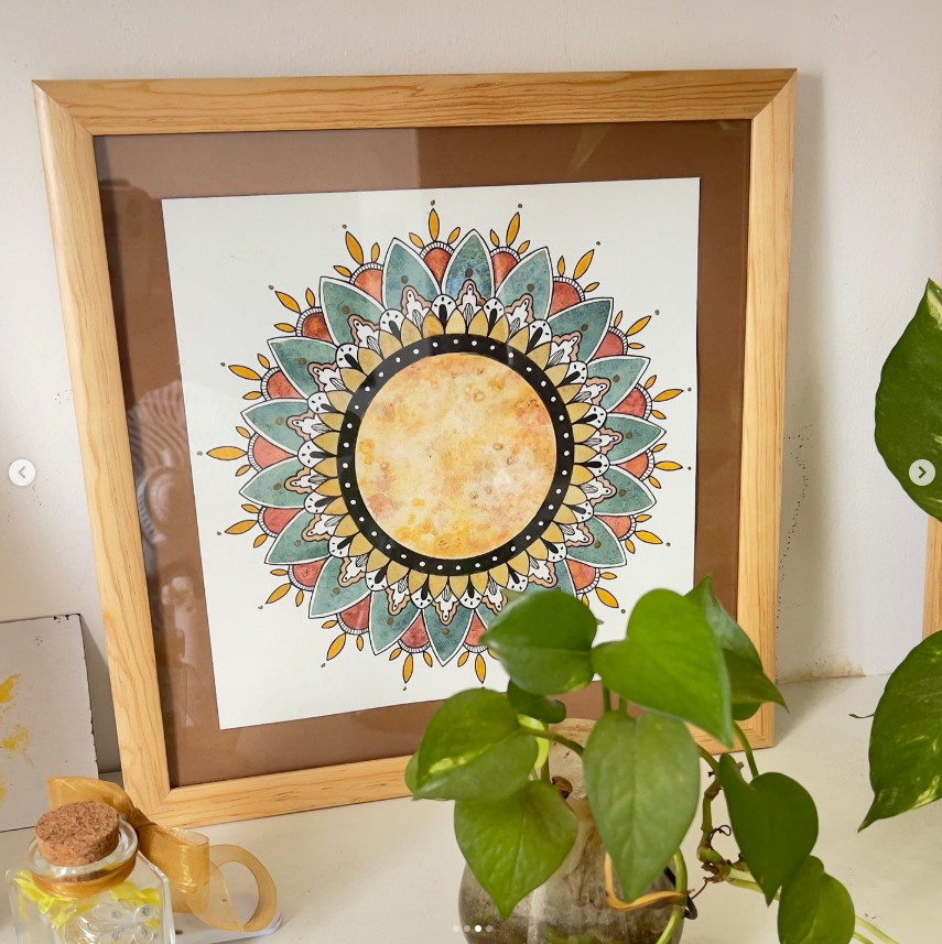 Cuadro Mandala aMARTE Acuarela Tinta China  — Remate · Pieza Única