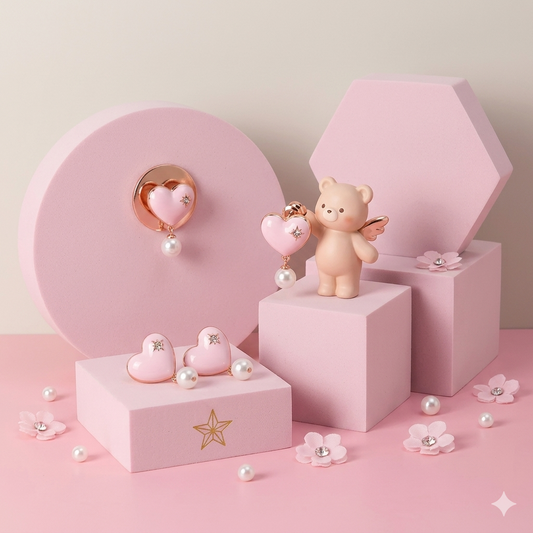 Set 8 cubos fomy para fotografía de producto geometría 3D rosa | Remate