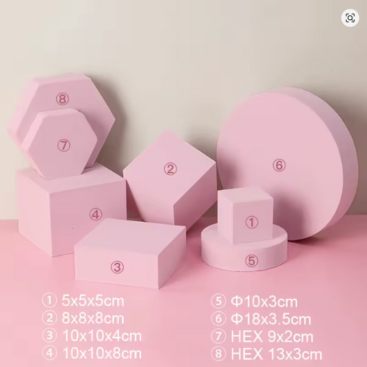 Set 8 cubos fomy para fotografía de producto geometría 3D rosa | Remate