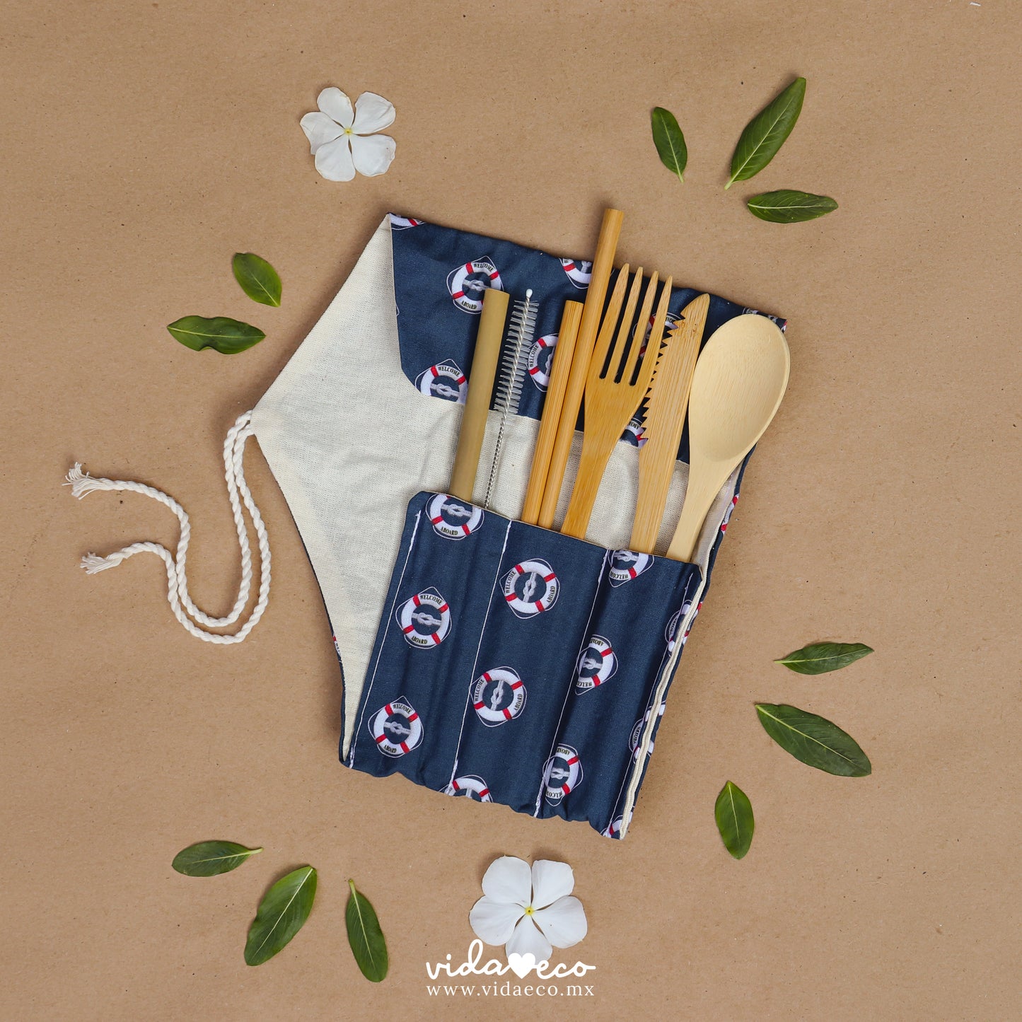 Funda Artesanal para Kit de Cubiertos Reutilizables
